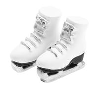Mini Doll Ice Skates - White Resin Shoe Figurines, Winter Sports Doll Accessories, Realistic Mini Footwear Props | Playhouse Decoration Skating Shoes for Diorama Displays Holiday Scenes Styling