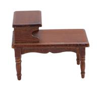 Mini Dollhouse End Tabe Table, 1/12 à l'échelle en Bois de châtaignier Double Couche Doupée House Miniature Table d'appoint extérieure Accessoires pour 1:12 Doll House