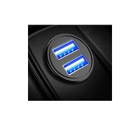 Mini Double Adaptateur Metal Allume Cigare USB pour Smartphone Samsung Galaxy S7 Edge Prise Double 2 Ports Voiture Chargeur Univ (Noir)