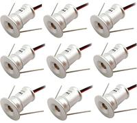 Mini Downlights Encastrés Spots LED 12v DC Dimmable pour éclairage D’Accentuation De Placard 9pack 7 Couleur De Lumière, Green Light, 30 Degrees