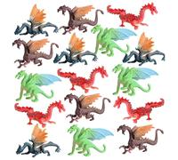 Mini Dragons 16 pièces Figurine de Dragon Jouet de Dragon réaliste en Plastique Figurine Volante Ancienne pour Projet Scientifique et décoration gâteau modèle éducatif précoce pour Les Tout-Pet