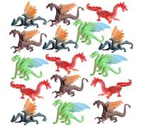 Mini Dragons, 16pcs Figure de Dragon Volant en Plastique réaliste pour Le Projet Scientifique et Topper à gâteau, modèle éducatif précoce pour Les Enfants des Tout-Petits