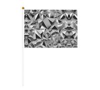 Mini drapeau à main en forme de figurine géométrique argentée pour jeux sportifs et festivals, décoration de défilé 14 x 20,8 cm