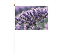Mini drapeau à main en forme de fleur de lavande - Couleur vive et résistant à la décoloration - Drapeaux à main avec lance