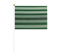 Mini drapeau à rayures vertes avec mât solide blanc - Couleurs vives et résistant à la décoloration - Drapeaux à main avec lance