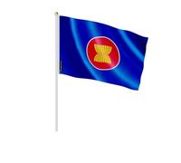 Mini Drapeau Association des nations de l'Asie du Sud-Est en Plusieurs Tailles 14x21cm Plastique