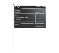 Mini drapeau de film blanc solide - Couleurs vives et résistant à la décoloration - Drapeaux à main avec lance