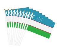 Mini drapeau de la République d'Ouzbékistan sur bâton 12,7 x 20,3 cm Décoration de fête, défilés, festival, événement, célébration