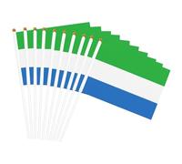 Mini drapeau de la Sierra Leone à main sur bâton 12,7 x 20,3 cm Décoration de fête, défilés, festival, événement, célébration