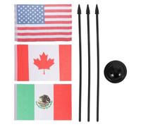 Mini Drapeau de Table du Mexique Support en Acier Inoxydable | Décoration D’événement pour Réunions Internationales, Tissu Polyester, Format Compact de Bureau, Souvenir Solide