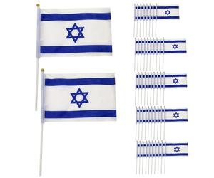 Mini drapeau d'Israël 50 pièces petit drapeau israélien sur bâtons 8, 3x5, 5 pouces mini drapeaux de pays agitant la main bureau conférence internationale décor de fête à thème israélien