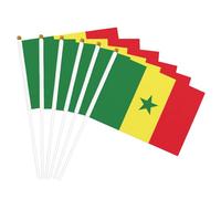 Mini drapeau du Sénégal à main sur bâton 12,7 x 20,3 cm Décoration de fête, défilés, festival, événement, célébration