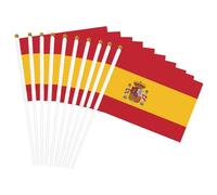 Mini drapeau espagnol à main sur bâton 12,7 x 20,3 cm Décoration de fête, défilés, festival, événement, célébration