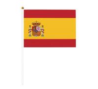 Mini drapeaux à main avec drapeau espagnol - Idéal pour les événements en plein air, l'esprit d'équipe et les décorations, 14 x 20,8 cm