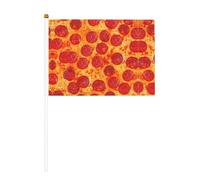 Mini drapeaux à main avec impression 3D Pizza Pepperoni pour grande ouverture, bar, bureau, défilés de la coupe du monde et événements sportifs
