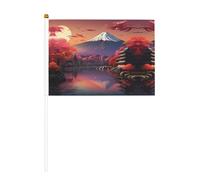 Mini drapeaux à main avec impression paysage du Japon Mount Fuji, pour grande ouverture, bar, bureau, défilés de la coupe du monde et événements sportifs