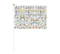 Mini drapeaux à main avec imprimé alphabet de dessin animé, pour grande ouverture, bar, bureau, défilés de la coupe du monde et événements sportifs