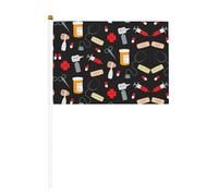 Mini drapeaux à main avec motif de médecine de dessin animé, pour grande ouverture, bar, bureau, défilés, Coupe du monde, événements sportifs