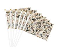 Mini drapeaux à main en forme d'os de chien sur bâton 12,7 x 20,3 cm pour décoration de fête, défilés, festival, événement, célébration