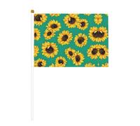 Mini drapeaux à main imprimés de tournesols printaniers, pour grande ouverture, bar, bureau, défilés de la coupe du monde et événements sportifs
