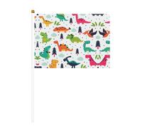 Mini drapeaux colorés imprimés dinosaures 1, pour grande ouverture, bar, bureau, défilés de la coupe du monde et événements sportifs