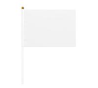 Mini drapeaux de couleur blanche naturelle - Idéal pour les événements en plein air, l'esprit d'équipe et les décorations, 14 x 20,8 cm