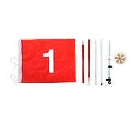 Mini Drapeaux de Golf pour Putting Green, Trou de Tasse et Drapeau pour Terrain de Golf, Accessoires de mât Amovibles Portables avec kit combiné Rouge, idée Cadeau