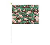 Mini drapeaux de la ferme avec imprimé cochons, bannières pour grande ouverture, bar, bureau, défilés de la coupe du monde et événements sportifs