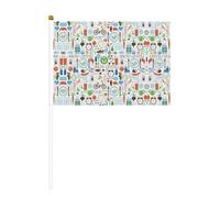 Mini drapeaux de la nature et des terres sauvages imprimées à la main, pour grande ouverture, bar, bureau, défilés de la coupe du monde et événements sportifs