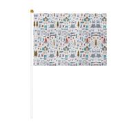 Mini drapeaux de la nature et des terres sauvages imprimées à la main, pour grande ouverture, bar, bureau, défilés de la coupe du monde et événements sportifs