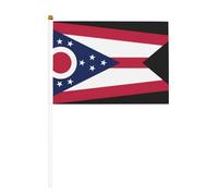 Mini drapeaux de l'État de l'Ohio - Idéal pour les événements en plein air, l'esprit d'équipe et les décorations, 14 x 20,8 cm