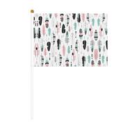 Mini drapeaux de poche à imprimé plume, pour grande ouverture, bar, bureau, défilés de la coupe du monde et événements sportifs