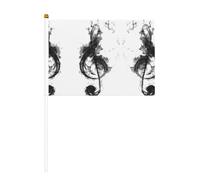 Mini drapeaux de poche avec impression de musique fumée noire pour grande ouverture, bar, bureau, défilés de la coupe du monde et événements sportifs