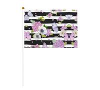 Mini drapeaux de poche imprimés avec fleurs et papillons, pour grande ouverture, bar, bureau, défilés de la coupe du monde et événements sportifs
