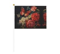 Mini drapeaux de poche imprimés fleurs et papillons, pour grande ouverture, bar, bureau, défilés de la coupe du monde et événements sportifs