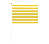 Mini drapeaux de poche imprimés zeste de citron jaune à rayures 14 x 20,8 | 100 % polyester résistant à la déchirure, couleurs vives qui ne se décolorent pas, lot de 6/10, mât réutilisable de 30 cm