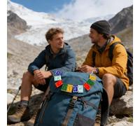 Mini Drapeaux de Prière Tibétains,Petits drapeaux traditionnels aux 5 couleurs des éléments,Décoration de Prière Tibétaine - Pour amis, famille, anniversaire, fête, maison, voyage, extérieur