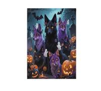 Mini drapeaux d'extérieur motif loup noir Halloween bannière de porte de Pâques pour décoration de jardin 28 x 40 cm double face