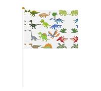 Mini drapeaux imprimés de dinosaures de dessin animé, bannières pour grande ouverture, bar, bureau, défilés de la coupe du monde et événements sportifs