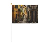 Mini drapeaux italiens à main avec impression de rue ancienne, pour grande ouverture, bar, bureau, défilés de la coupe du monde et événements sportifs