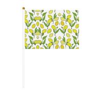 Mini drapeaux jaunes imprimés citrons frais, bannières, pour grande ouverture, bar, bureau, défilés, Coupe du monde et événements sportifs