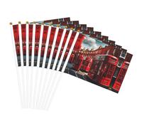 Mini Drapeaux rouges à main Londres Rue sur Bâton 5x8In Party Decor Parades Festival Événement Célébration