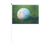 Mini drapeaux verts avec imprimé ballon de football sur herbe, pour grande ouverture, bar, bureau, défilés de la coupe du monde et événements sportifs