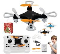 Mini Drone Beginner-Friendly Stunt Flyer, All-Ages Mini Drone with Easy Stunt Flights & 360° Tricks, Remote Little Aerobatic 4-Axis Drones with LED Light, Rechargeable, Kid Toy Gift (Black)