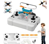 Mini drone pour débutants, quadricoptère, mini pour tous les âges avec vols faciles et astuces à 360° - Adapté aux débutants, avec lumière LED et protection de l'hélice (bleu)