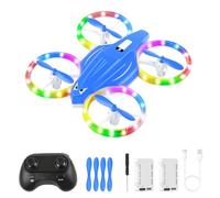 Mini-drone pour enfants de 6, 7, 8, 9 et 10 ans, avion télécommandé avec lumières, jouet idéal pour les débutants, avion télécommandé avec maintien d'altitude, figures 3D et 2 batteries
