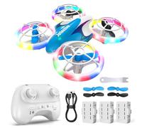 Mini drone pour enfants débutants, jouet d'avion RC Drone avec lumières LED fraîches, quadrocopter avec vols 3D, mode sans tête et 3 batteries, 30 minutes de vol, cadeau amusant pour les enfants et