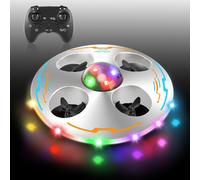 Mini Drone Pour Enfants, Drone Enfant Pour Débutants Ufo 360°, Quadricoptère Hélicoptère Rc Avec Lumières Led, Mode Sans Tête, 3 Batteries, Jouet Cadeau Pour Garçons Et Filles (Blanc) Blanc