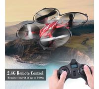Mini Drone Quadricoptere Telecommande 2,4 Ghz 4 Canaux Avec Camera 0,3 Mp (Argent Rouge)-Qhfen Rouge