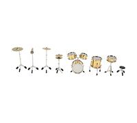Mini Drum Set Mini Drum Model,8 Pcs Mini Drum Kit Model Metal Attractive Décoratif Vivid Style Dollhouse Instruments Model for Decoration Ornaments for Musicians Drummer Desktop